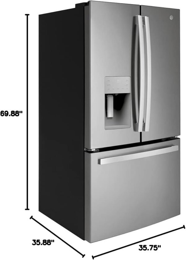 Refrigerador GE® ENERGY STAR® de 25,6 pés cúbicos com porta francesa resistente a impressões digitais - Imagem 6