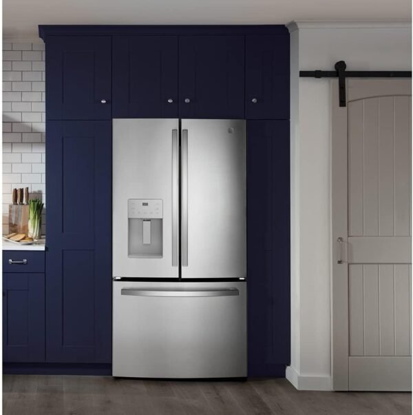 Refrigerador GE® ENERGY STAR® de 25,6 pés cúbicos com porta francesa resistente a impressões digitais - Imagem 3