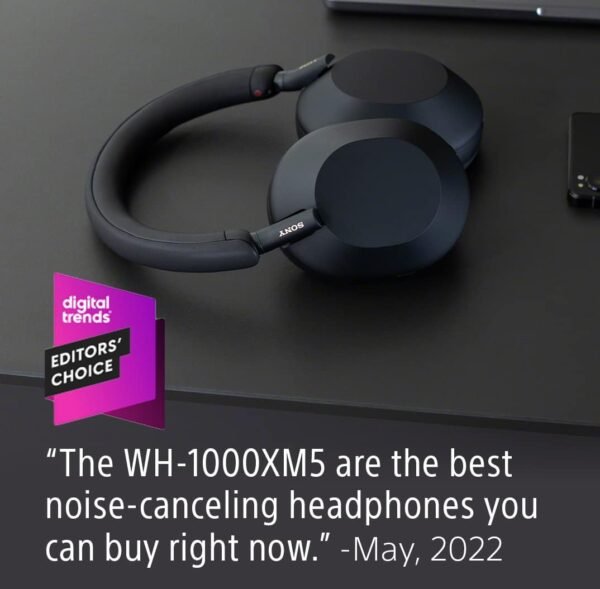 Sony WH-1000XM5: Os melhores fones de ouvido sem fio com cancelamento de ruído, otimizador automático de ruído, bateria de 30 horas, controle de voz Alexa, azul meia-noite - Imagem 2