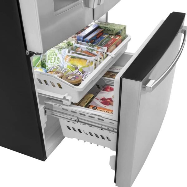 Refrigerador GE® ENERGY STAR® de 25,6 pés cúbicos com porta francesa resistente a impressões digitais - Imagem 7