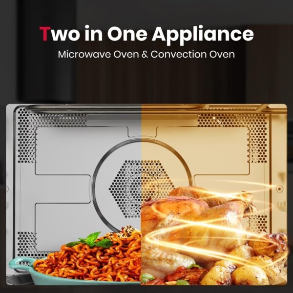 Forno de micro-ondas de embutir Gasland de 24 polegadas, combinação de micro-ondas e forno de convecção, 1000 W, 11 níveis, sensor de cozimento, controle por toque, visor LCD, micro-ondas de parede combinados de 1,6 pés cúbicos, aço inoxidável - Imagem 4