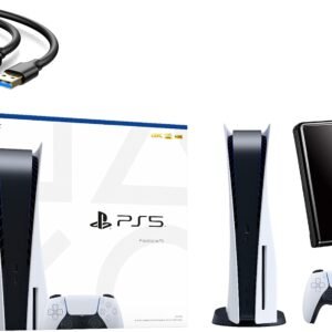 Versão em disco do console Sony PS5 PlayStation 5 - Controle sem fio, CPU x86-64-AMD Ryzen Zen de 8 núcleos, 16 GB de memória GDDR6, 825 GB de armazenamento SSD