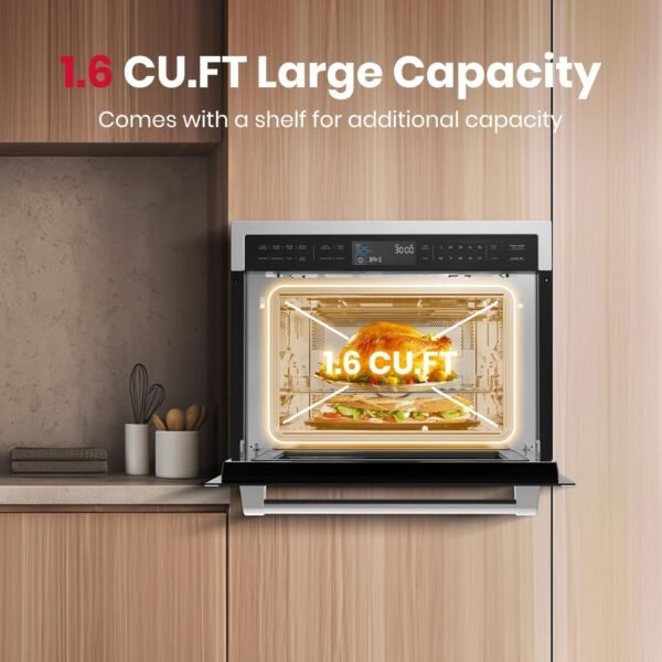 Forno de micro-ondas de embutir Gasland de 24 polegadas, combinação de micro-ondas e forno de convecção, 1000 W, 11 níveis, sensor de cozimento, controle por toque, visor LCD, micro-ondas de parede combinados de 1,6 pés cúbicos, aço inoxidável - Imagem 6