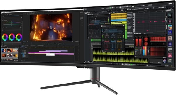 Monitor gamer curvo INNOCN de 49" com resolução ultrawide de 144 Hz e resolução WDFHD 32:9, resolução 3840 x 1080P, resolução R1800, 99% sRGB, HDR400, USB tipo C, DisplayPort, HDMI, alto-falantes integrados, altura/inclinação ajustáveis ​​- 49C1G - Imagem 8