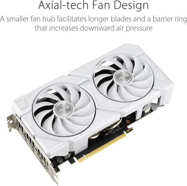 ASUS Dual GeForce RTX™ 4070 EVO White OC Edition (PCIe 4.0, 12GB GDDR6X, DLSS 3, HDMI 2.1a, DisplayPort 1.4a, 2.5-Slot Design, Axial-tech Fan Design) - Imagem 4