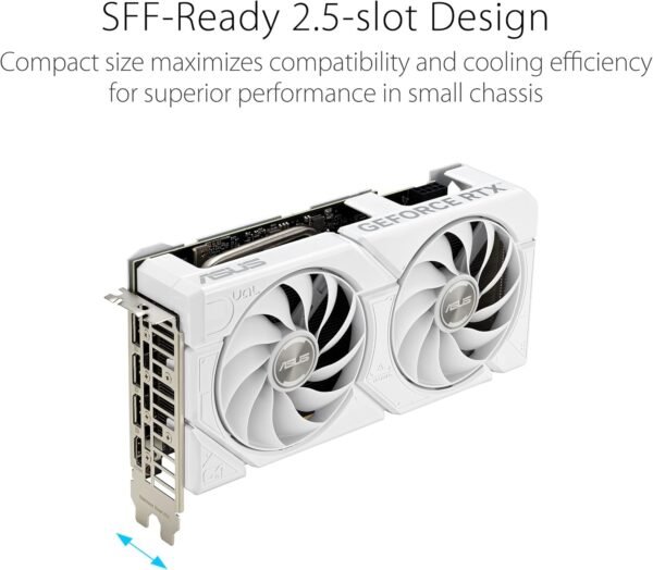 ASUS Dual GeForce RTX™ 4070 EVO White OC Edition (PCIe 4.0, 12GB GDDR6X, DLSS 3, HDMI 2.1a, DisplayPort 1.4a, 2.5-Slot Design, Axial-tech Fan Design) - Imagem 6