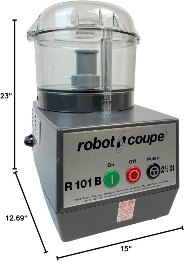 Robot Coupe R101B CLR Combination Food Processor, 2.5 Quart Clear Batch Bowl, Polycarbonate, Clear, 120v - Imagem 3