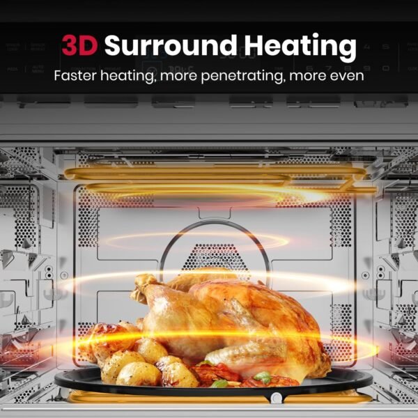 Forno de micro-ondas de embutir Gasland de 24 polegadas, combinação de micro-ondas e forno de convecção, 1000 W, 11 níveis, sensor de cozimento, controle por toque, visor LCD, micro-ondas de parede combinados de 1,6 pés cúbicos, aço inoxidável - Imagem 9