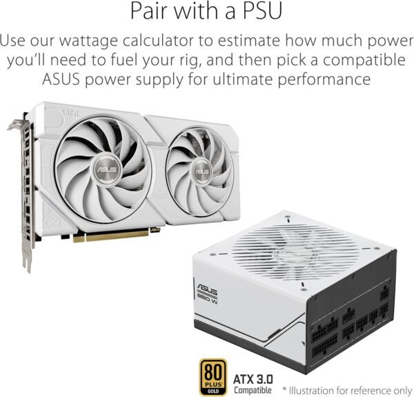 ASUS Dual GeForce RTX™ 4070 EVO White OC Edition (PCIe 4.0, 12GB GDDR6X, DLSS 3, HDMI 2.1a, DisplayPort 1.4a, 2.5-Slot Design, Axial-tech Fan Design) - Imagem 8