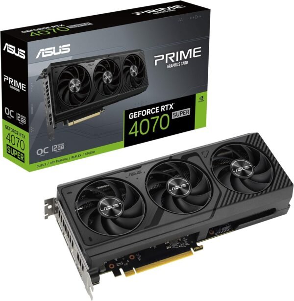 Placa de vídeo ASUS The SFF-Ready Prime GeForce RTX 4070 Super OC Edition 12 GB GDDR6X (PCIe® 4.0, 12 GB GDDR6X, DLSS 3, HDMI 2.1a, DisplayPort™ 1.4a)